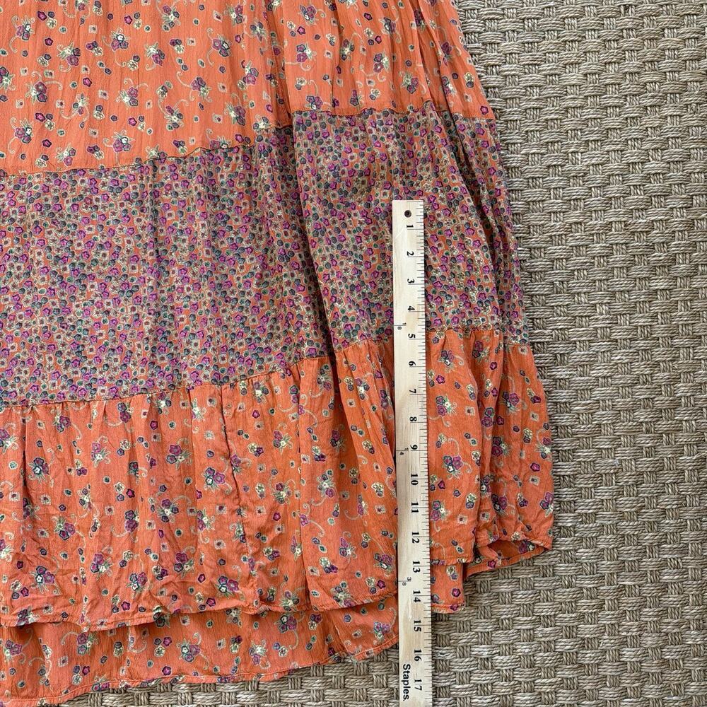 Vintage Olivia floral orange tropical maxi dress Miu Miu style women’s size 1x - Picture 10 of 11